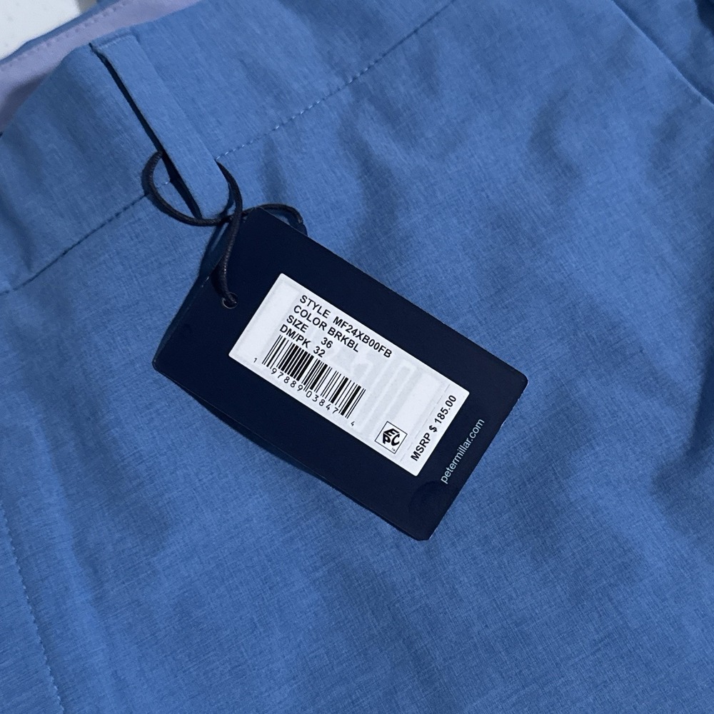 Peter Millar Crown Crafted Men's Size 36x32 Brook Blue Surge Performance Pants - Picture 7 of 11